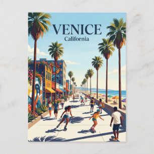 Venice Beach Boardwalk California Postcard