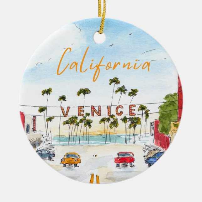 Venice Beach California Ornament (Front)