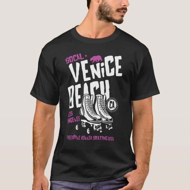 Venice Beach California Retro Roller Skate 9 T-Shirt (Front)