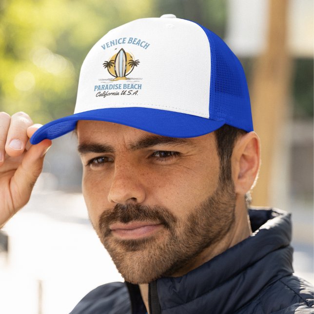 Venice Beach California Retro Surf Design Trucker Hat (Creator Uploaded)