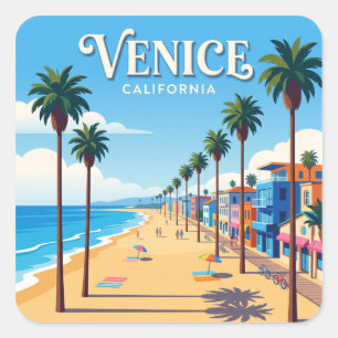 Venice Beach California Square Sticker