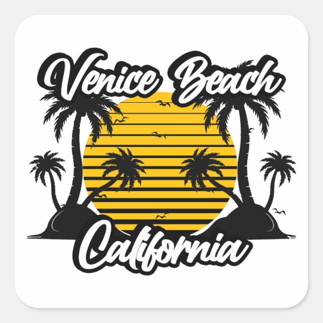 Venice Beach California Square Sticker (Front)