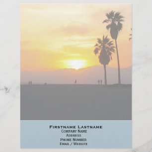 Venice Beach California Sunset Souvenir Letterhead