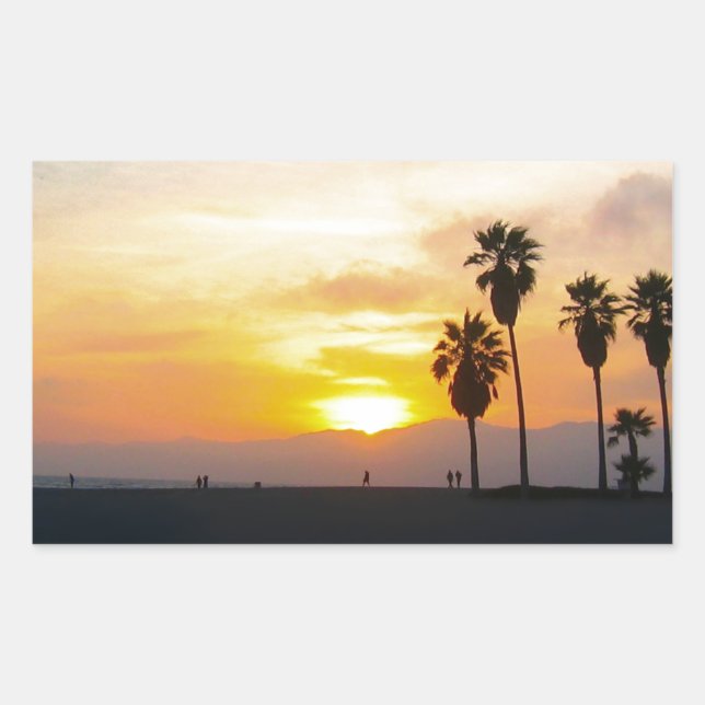 Venice Beach California Sunset Sticker (Front)