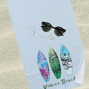 Venice Beach California Surfboards Personalized Towel