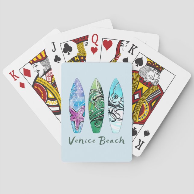 Venice Beach California Surfboards   Playing Cards (Back)