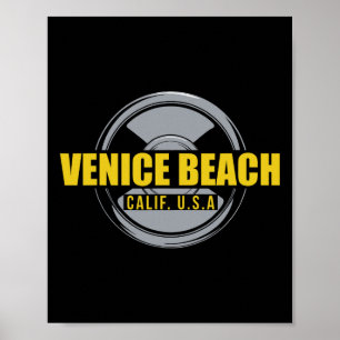 Venice Beach California Usa Gym Bodybuilding Worko Poster