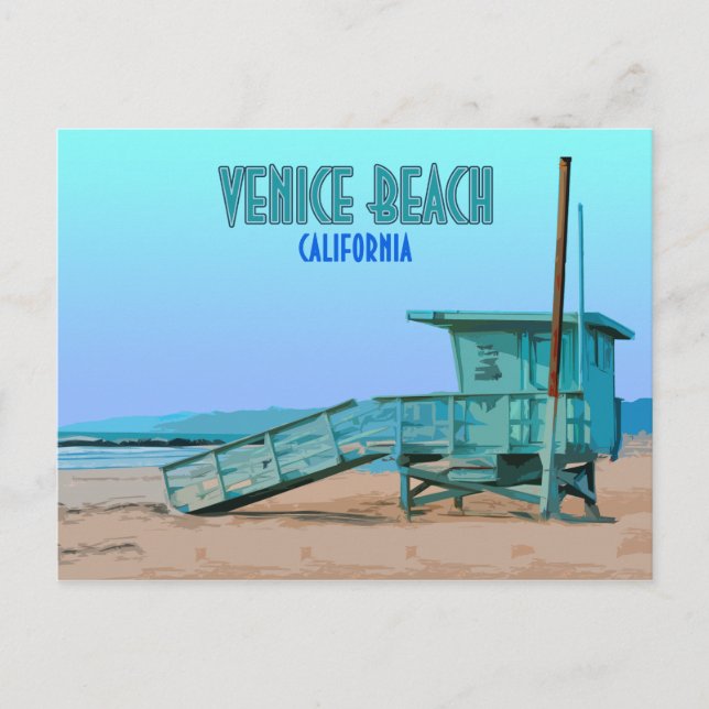 Venice Beach California Vintage Postcard (Front)