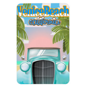 Venice Beach california vintage poster. Magnet
