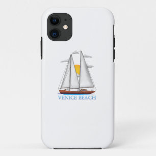 Venice Beach Coastal Nautical Sailing Sailor iPhone 11 Case