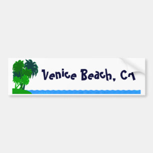 Venice Beach Custom Palm Tree Bumper Sticker