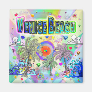 Venice Beach Deep Dream Magnet