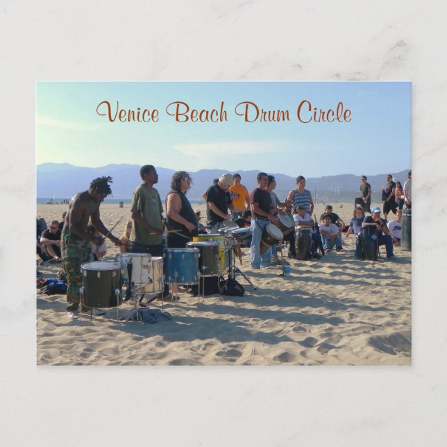 Venice Beach Drum Circle Postcard! Postcard (Front)