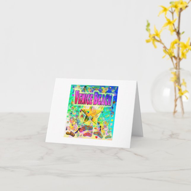 Venice Beach Epoch Hour Greeting Card (Yellow Flower)