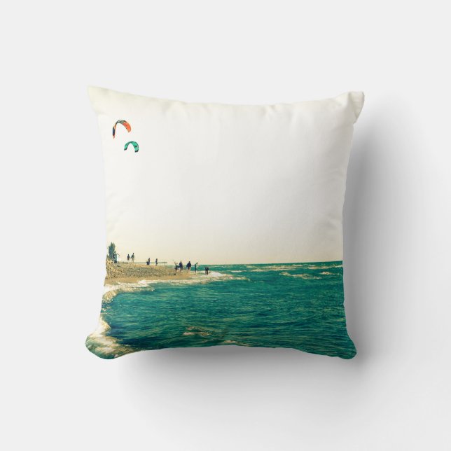 Venice Beach Kite Surfing 2 Throw Pillow (Front)