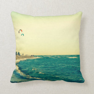 Venice Beach Kite Surfing 2 Throw Pillow