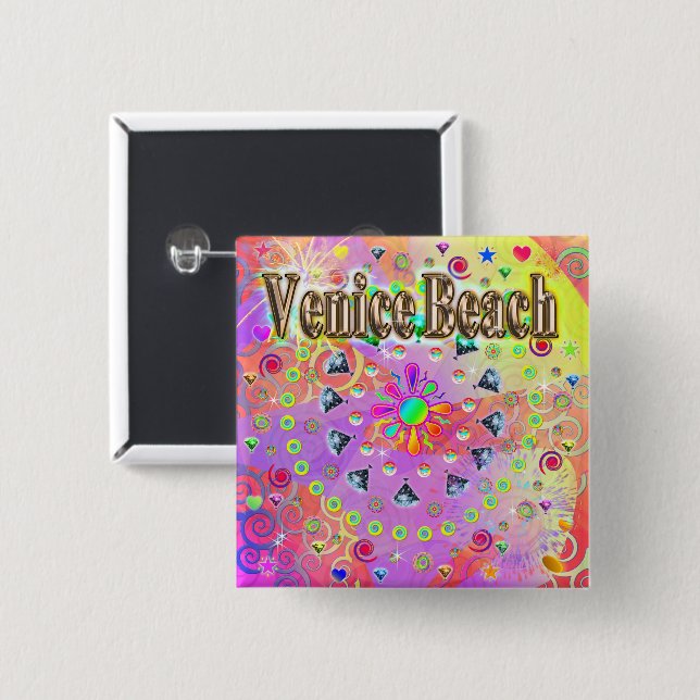 Venice Beach Lucky Golden Button (Front & Back)