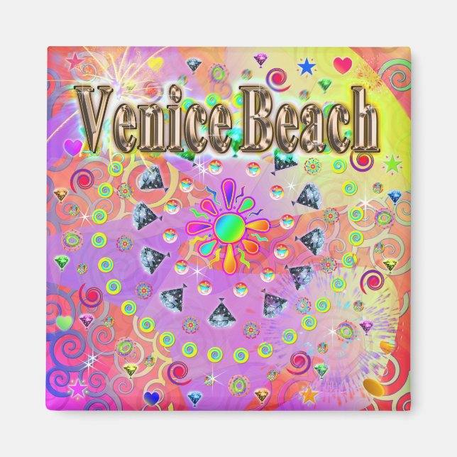 Venice Beach Lucky Golden Magnet (Front)