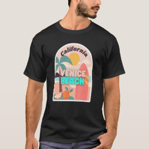 Venice Beach Pastel Colours Palm Trees Sun & Surfi T-Shirt