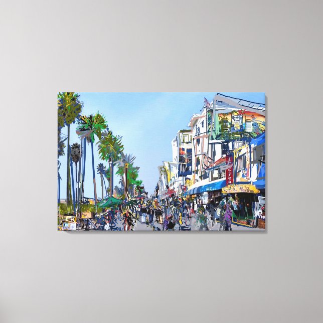 Venice Beach Promenade Canvas Print (Front)