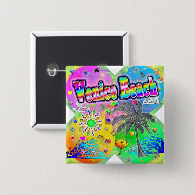 Venice Beach Quadro Seasons Button (Front & Back)