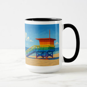 Venice Beach Rainbow Lifeguard Stand Mug