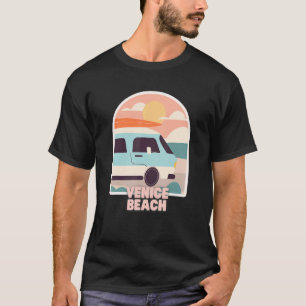 Venice Beach Retro Pastel Colors Sun & Surfing Van T-Shirt
