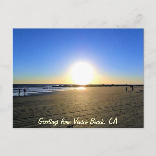Venice Beach Sunset Postcard (Front)