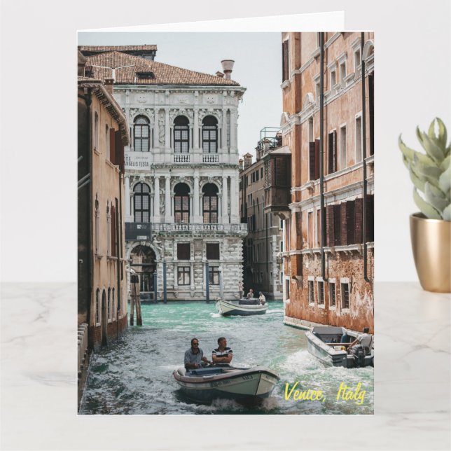 Venice Boat Canal  Card (Small Plant)