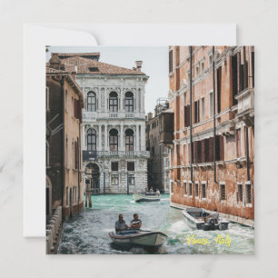 Venice Boat Canal  Holiday Card