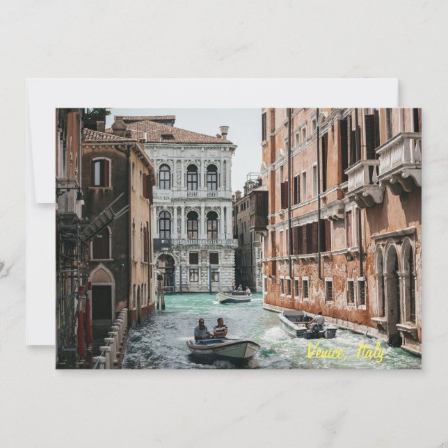 Venice Boat Canal  Invitation (Front)