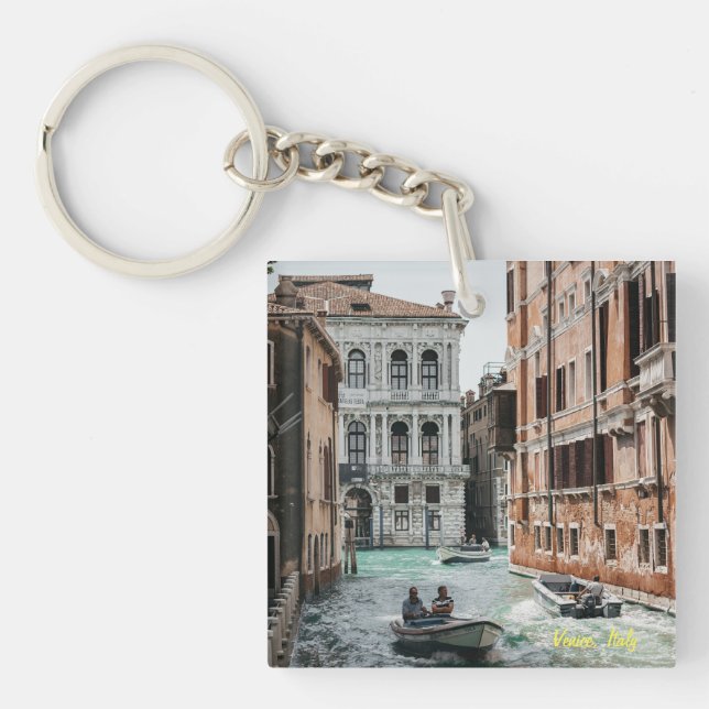 Venice Boat Canal  Keychain (Front)