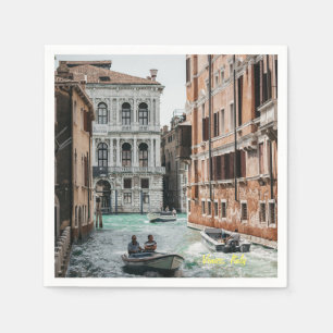 Venice Boat Canal Napkin