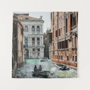 Venice Boat Canal  Tapestry