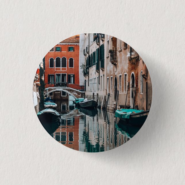 Venice Boats              1 Inch Round Button (Front)