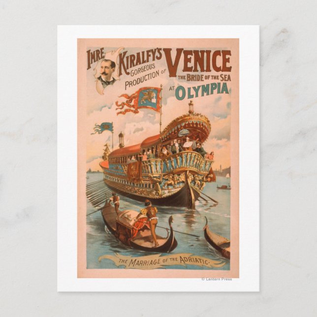 Venice, Bride of the Sea at Olympia Gondolas 3 Postcard (Front)