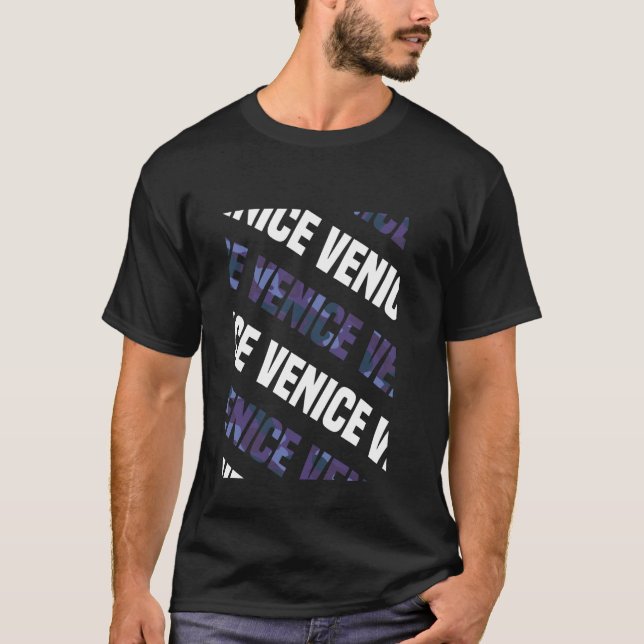 Venice Camo Pattern Purple Camouflage T-Shirt (Front)
