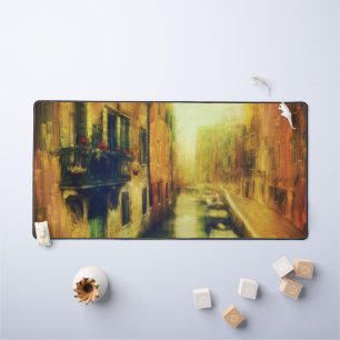 Venice Canal Balcony Painting Desk Mat