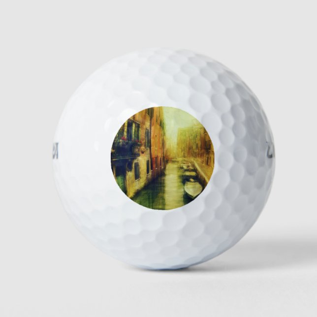 Venice Canal Balcony Painting Golf Balls (Front)