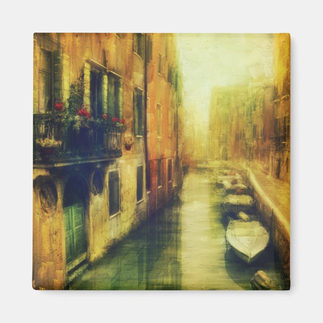 Venice Canal Balcony Painting Magnet (Front)