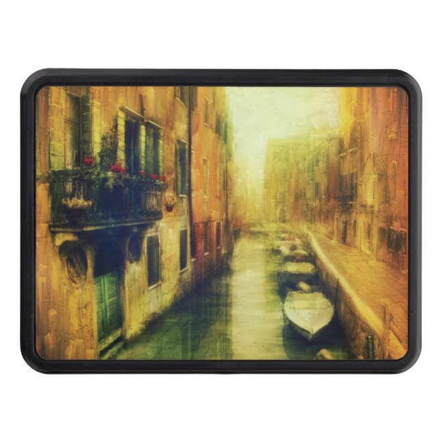 Venice Canal Balcony Painting Trailer Hitch Cover (Front)