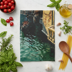 Venice Canal Gondola Italian Architecture Photo Kitchen Towel