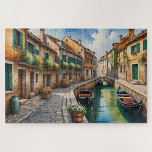 Venice Canal Street with Gondolas Jigsaw Puzzle