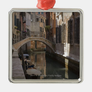 Venice Canals and Stone bridge Metal Ornament