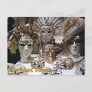 Venice Carnaval masks Postcard