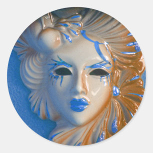 Venice Carnival Mask Classic Round Sticker