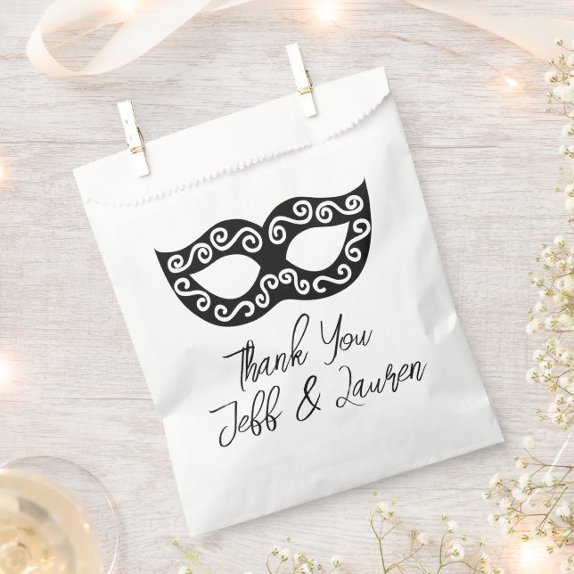 Venice carnival mask custom wedding favour bag (Clipped)