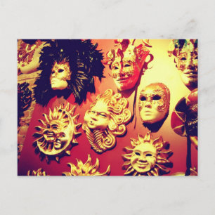 Venice Carnival Masks Postcard