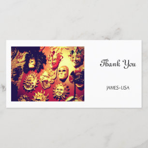 Venice Carnival Masks Thank You Card