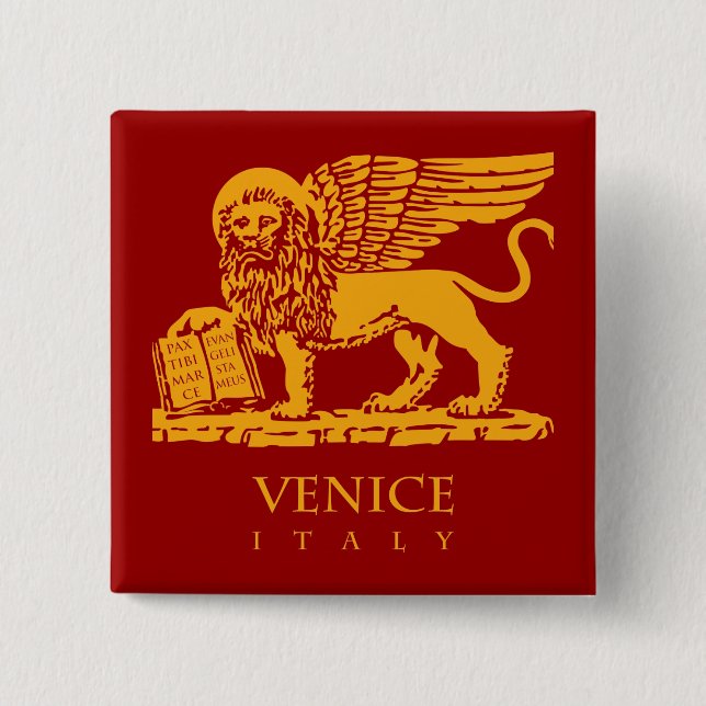 Venice Coat of Arms 2 Inch Square Button (Front)